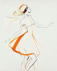 Bailarina minimalista al estilo de Ewa Hauton, impresión en lienzo por encargo de F. Abderrahim