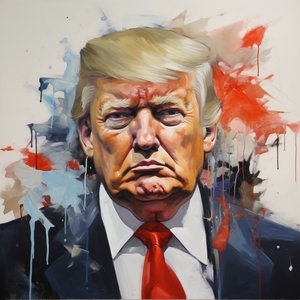 Donald Trump Pop Art Impresión en Lienzo, enmarcado Madera, Lienzo Moderno Arte mural de F. Abderrahim
