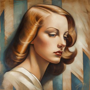 retrato joven mujer punk rosa, impresión en lienzo sobre demanda en línea de F. Abderrahim