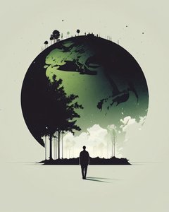 Abstracto minimalista de un mundo unido, impresiones de arte en línea de F. Abderrahim