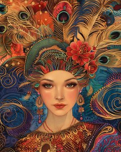 A Gorgeous Woman in the Style of Alex Grey, impresión en lienzo y bastidor de pared por encargo de F. Abderrahim