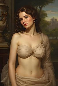 De cuerpo entero hermosa mujer de perfil en el amor, Fantasía, pintura surrealista, impresiones de decoración de pared de F. Abderrahim