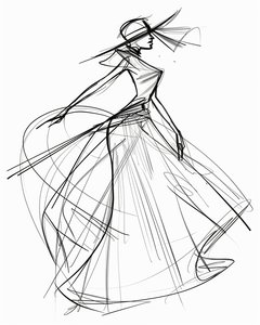 Boceto minimalista de una sola línea de diseño de moda AAPI, arte mural | impresión bajo demanda de F. Abderrahim