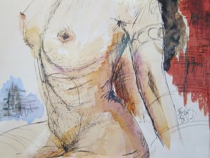 Desnudo sentado
