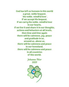 El amor noble y consciente une y trae la paz a este mundo de Johanna Thier