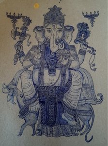 Ganesha monta a Vahana.