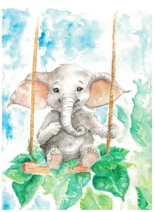 Pequeño elefante balancín