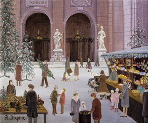 Mercado navideño en la plaza de la catedral