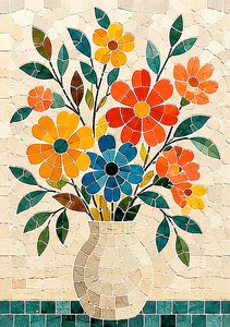 Armonía floral en mosaico