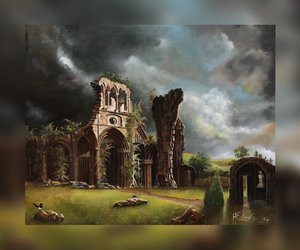 Ruinas bajo la luz de la tormenta