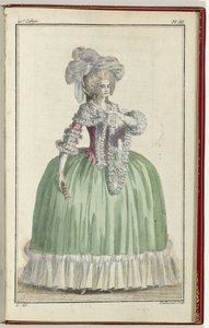 Cabinet des Modes o Les Modes Nouvelles, 1 de septiembre de 1786, pl. tercero de A.B. Duhamel