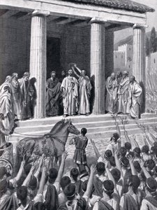Temístocles honrado en Esparta, ilustración de 