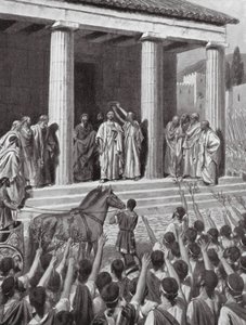 Temístocles homenajeado en Esparta (litografía) de A.C. Weatherstone
