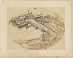 [Muelle Inferior, Belle Plain, Cuerpo de Construcción USMRR.] [Mayo 16,1864].