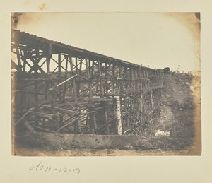 Puente del ferrocarril militar sobre el arroyo Potomac, en el ferrocarril de Fredericksburg