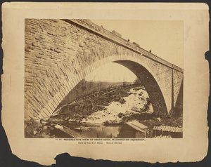 No. 302. Vista en perspectiva del Arco de la Unión, Acueducto de Washington construido por el General M.C. Meigs, envergadura 220 pies. [Marzo de 1864.]