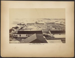 Hospital Sickel, mirando hacia el Seminario Fairfax, 5 de enero de 1864.