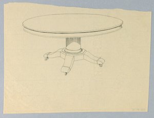 Diseño para una mesa redonda sobre base moldeada