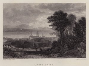 Lausana (litografía en color) de A.V. Copley (after) Fielding