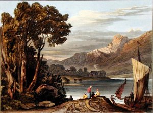 El nuevo dique. Mirando río arriba, lámina 11 de Descripción del río Wye, grabado por Theodore Henry Fielding (1781-1851), 1818 de A.V. Copley after Fielding
