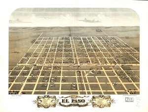 Vista aérea de la ciudad de El Paso, condado de Woodford, Illinois 1869. LOC 73693355