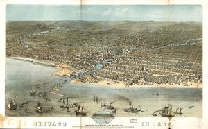 Chicago en 1868 desde la calle Schiller lado norte hasta la calle 12 lado sur. LOC 73693350