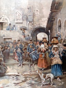 Nochebuena en la campiña romana hace 100 años. de A. Coleman
