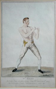 Wm. Eales, el profesor científico en su actitud de autodefensa, publicado en 1819 de A. Easton
