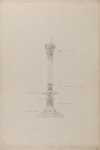 Capilla de los niños: candelabro de plata propuesto, tamaño real