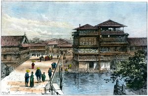 Yebisu Bashi, Osaka, Japón, 1891 de A. Forsyth