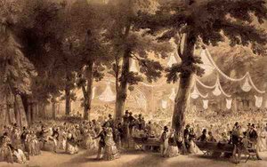 Vista de la orquesta y el salón de baile en el Parc d