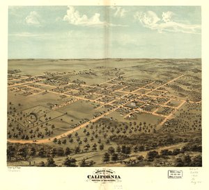 Vista aérea de California, condado de Moniteau, Misuri 1869. LOC 73693471 de A. Ruger