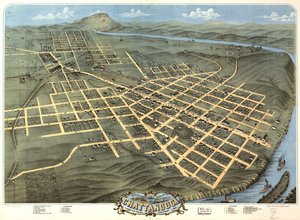 	Vista aérea de la ciudad de Chattanooga, Condado de Hamilton, Tennessee 1871. de A. Ruger