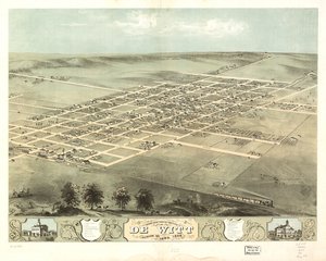 Vista aérea de la ciudad de De Witt, condado de Clinton, Iowa 1868. LOC 73693396 de A. Ruger