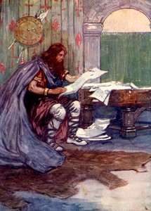 Alfred encontró mucho placer en la lectura, siglo IX, 1905 de A. S. Forrest