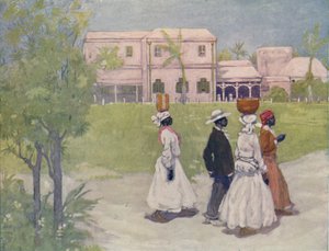 Negro yendo a trabajar, Barbados, 1916 de A. S. Forrest
