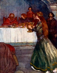 Rowena entró en la habitación llevando una hermosa copa dorada, c. 430 d.C., 1905