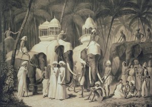 Elefantes del Raja de Travandrum, de 