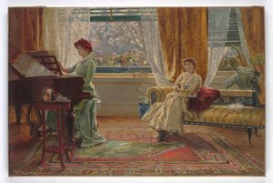 Un interior con dos damas, 1880 de A. Trevor Haddon