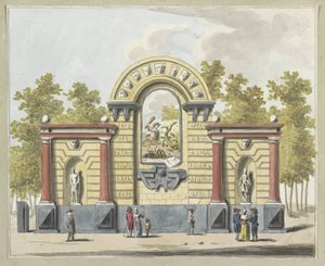 Destrucción de la aristocracia, decoración en Westermarkt, 1795 Diez platos de las decoraciones en Alliantiefeest en Amsterdam en 1795 (título de la serie)