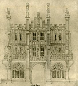 Dibujo arquitectónico: Frente este, 1833-1834, 1906 de A. W. N. Pugin