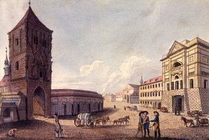 Torre de la Pólvora y la Aduana de Hybern, Praga, c.1810 de A. and Berka, Johann Gustav