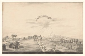 Vista de la fortaleza de Salatiga Salatiga (título sobre objeto) de A. de Nelly (possibly)