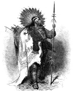 Un nativo americano, EE.UU., siglo XIX de A. de Neuville