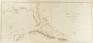 Carta de las Indias Occidentales y de los dominios españoles en América del Norte de Aaron Arrowsmith