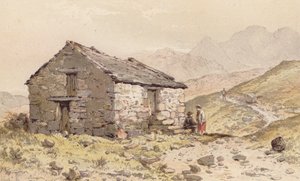 Cabaña en Ghorphwysfa, Gales del Norte (cromolito) de Aaron Edwin Penley