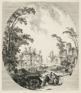 Sección de la antigua vía Apia de Abbé de Saint Non Jean Claude Richard after Jean Baptiste Le Prince