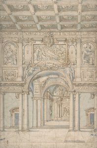Estudio del interior de Santa Maria Maggiore en Roma, 1621-46 de Abbate Paolo de Angelis