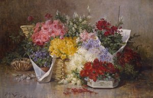 Bodegón floral (óleo sobre lienzo)