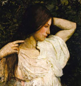 Chica arreglándose el cabello, 1918-1919 de Abbott Handerson Thayer